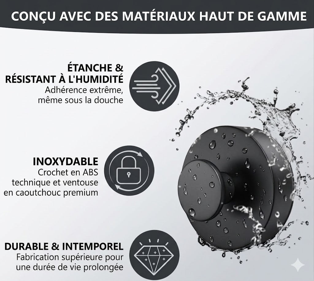 Novène Grip™ - Pack de crochets à ventouse ultra-résistants